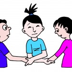 3 people holding hands