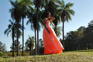 orange prom dress